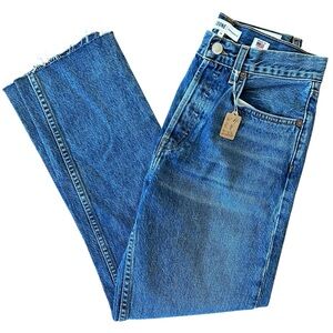 RE/DONE NWOT Sz 26 Original Button Fly Straight Leg Raw Hem